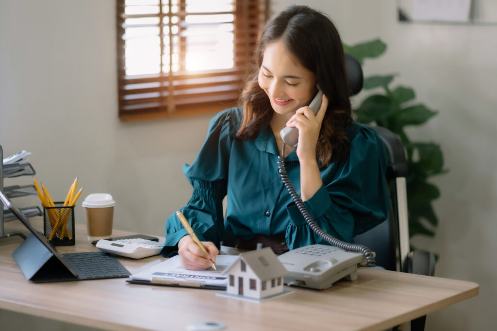 real estate agent doing admin work